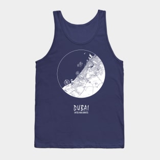 Dubai, UAE City Map - Full Moon Tank Top